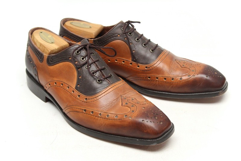 George Esquivel Vanas Mens Shoes 10 Brown Cognac Wingtip  display picture 1