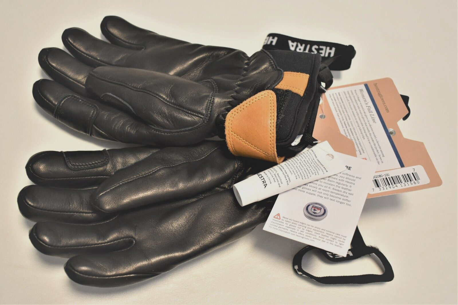 NEW Hestra Women Alpine Pro Fall Line Leather Snow Sled Ski Glove Black 7 Medium