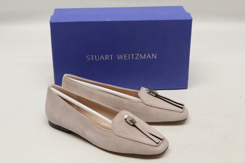 ローファー・オックスフォード STUART WEITZMAN Women Laced up Shoes SK194 5 Beige Stuart Weitzman Slipknot Flat Shoes Womens 8 M Beige Pebble