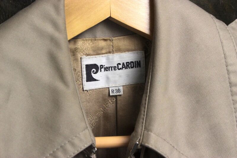 PIERRE CARDIN mens vintage tan trench coat sz 38R khaki PIERRE CARDIN mens vintage tan trench coat sz 38R khaki