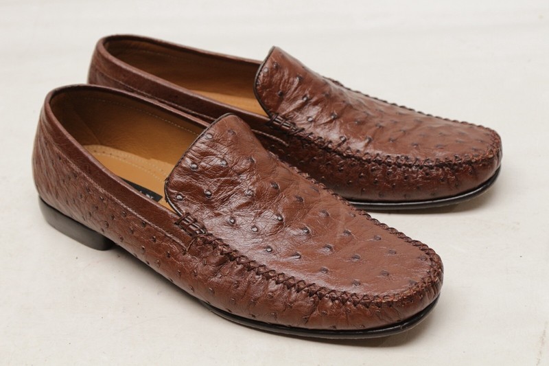 Mezlan Platinum Mens Full Quill Ostrich Dress Shoes 9.5 M  display picture 1