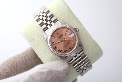 Rolex Datejust 31 68274 Salmon Roman Dial Jubilee Bracelet 1991 Women's Watch