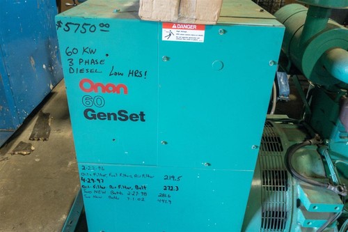 Onan 60kW Cummins Turbo Diesel Generator 120/208/240/277/480v 3PH 60DGCBL35631A