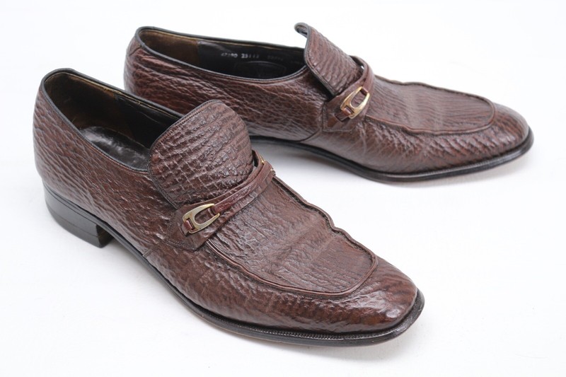VTG Nunn Bush Mens Dress Shoes 10.5 A Brown Sharkskin  display picture 1