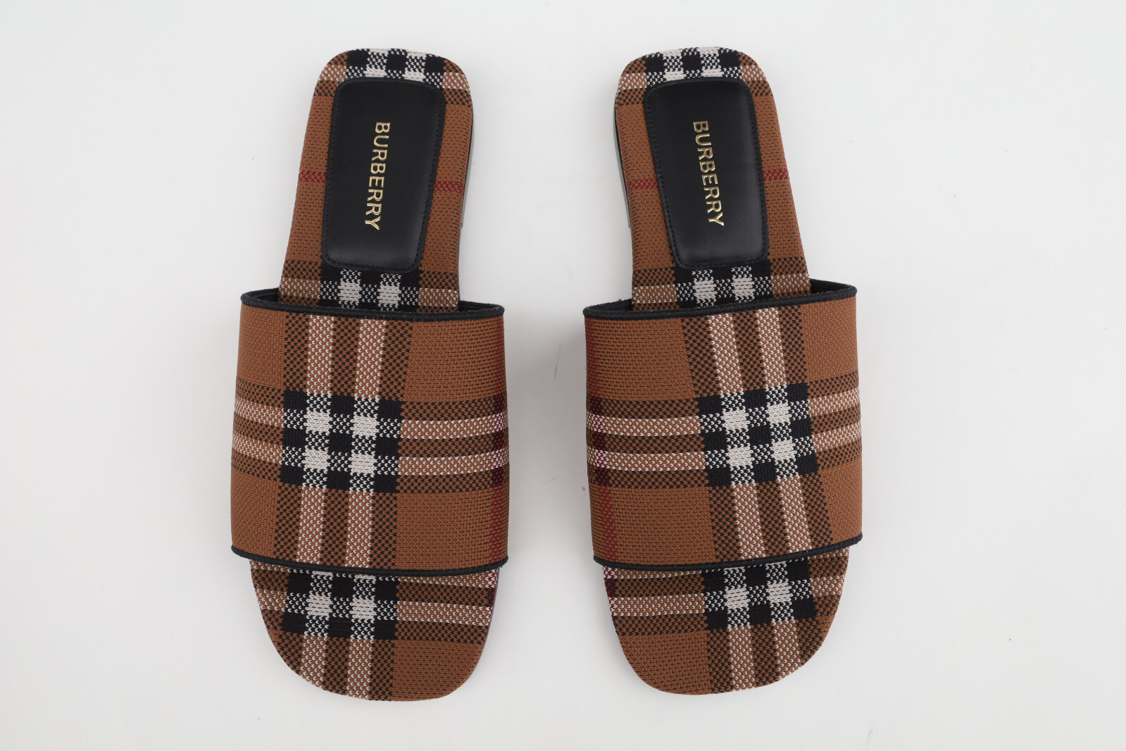 新品未使用　タグ付き　バーバリー　サンダル BURBERRY Wilma Check Flat Slide Sandals In Brown Sz 8.5 - EU