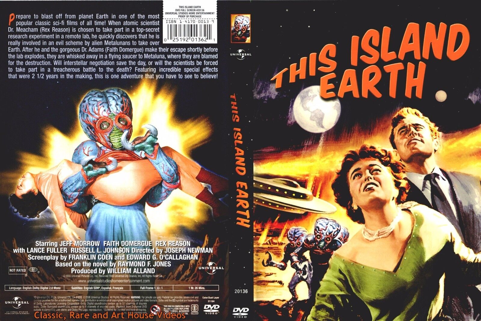 This Island Earth ~ DVD ~ Jeff Morrow, Faith Domergue (1955) This Island Earth ~ DVD ~ Jeff Morrow, Faith Domergue (1955)