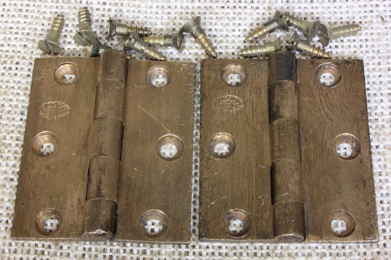 Hardware 2 Old Hinges Decorated Door 1880 Vintage Interior