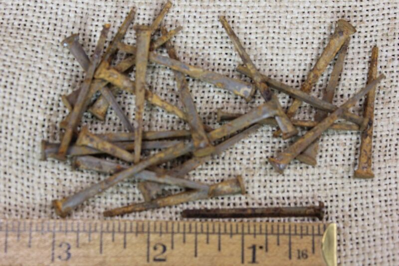 1 1/2” Old Square Nails 25 Real 1850’S Vintage Rustic Patina 7/32