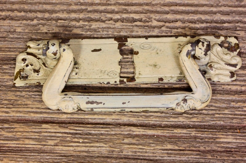 4 1 8 Old Drop Handle Drawer Bail Pull Skeleton Key Hole Solid