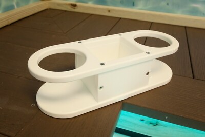 Boat Marine Cup Holder Cupholder & Center Storage Box White Starboard