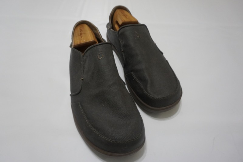 Olukai Nohea Canvas Gray Slip On Mens Casual Shoes Olukai Nohea Mesh Mens Size 9 Gray Slip On Comfort Shoes  main image 4