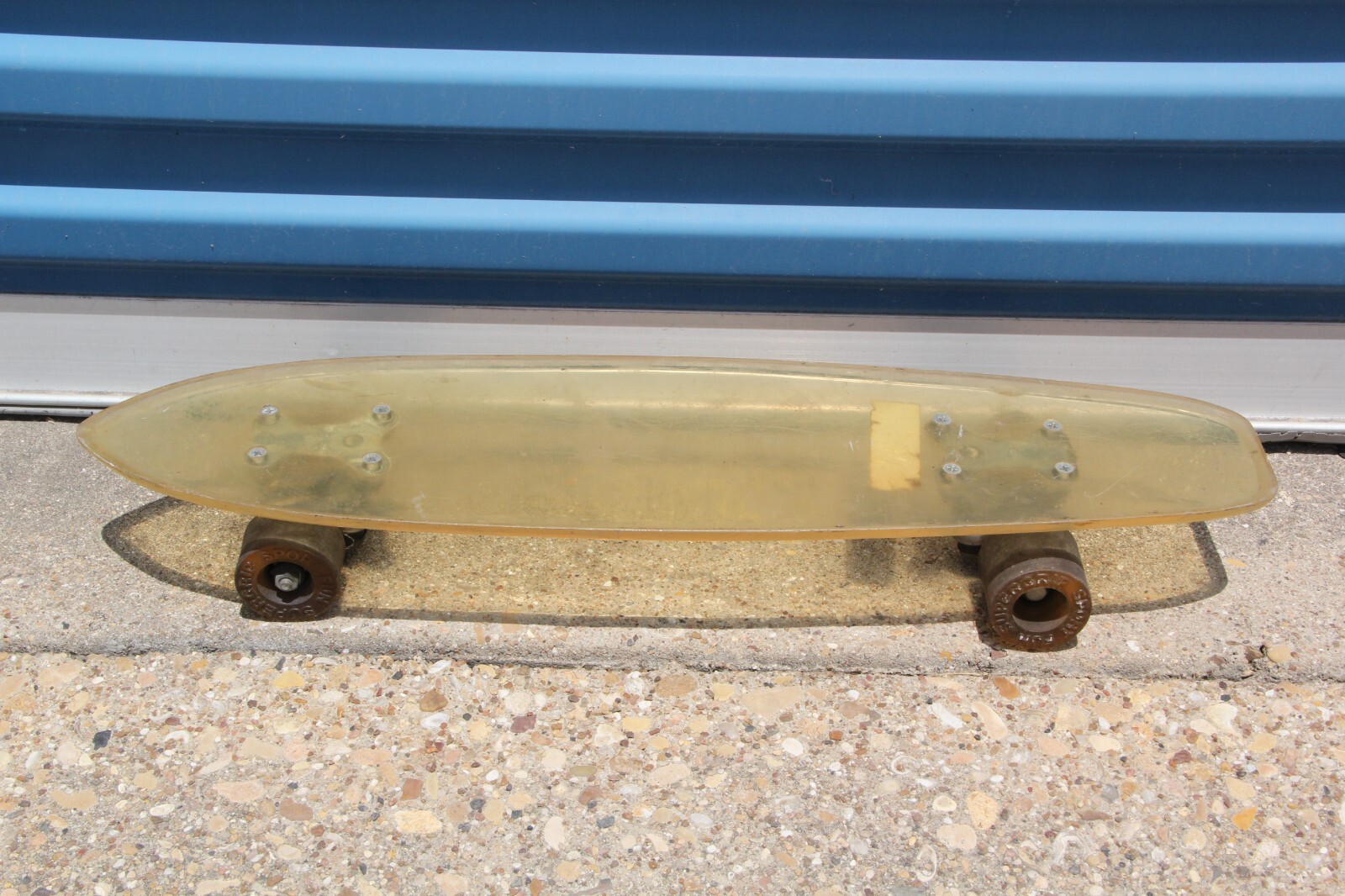 SKATEBOARD 1970'S CLEAR ACRYLIC S.F.I. TRUCKS SUPERGRIP