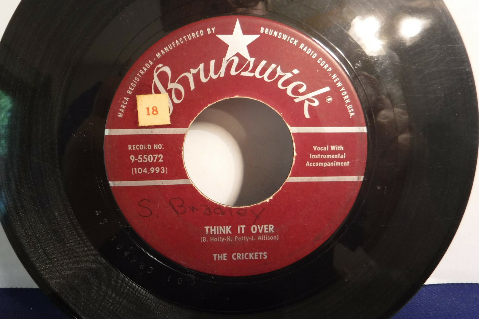The Crickets, Think It Over / Fool's Paradise, Brunswick 9