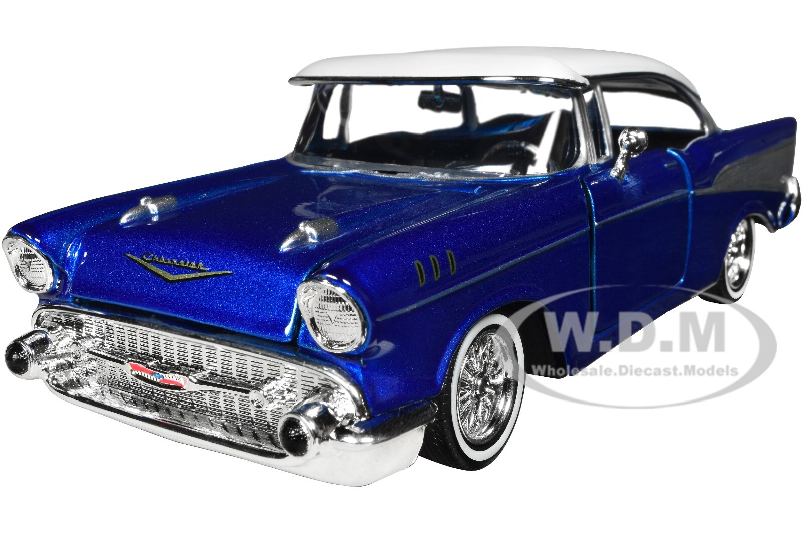 1957 CHEVROLET BEL AIR LOWRIDER CANDY BLUE 1/24 DIECAST
