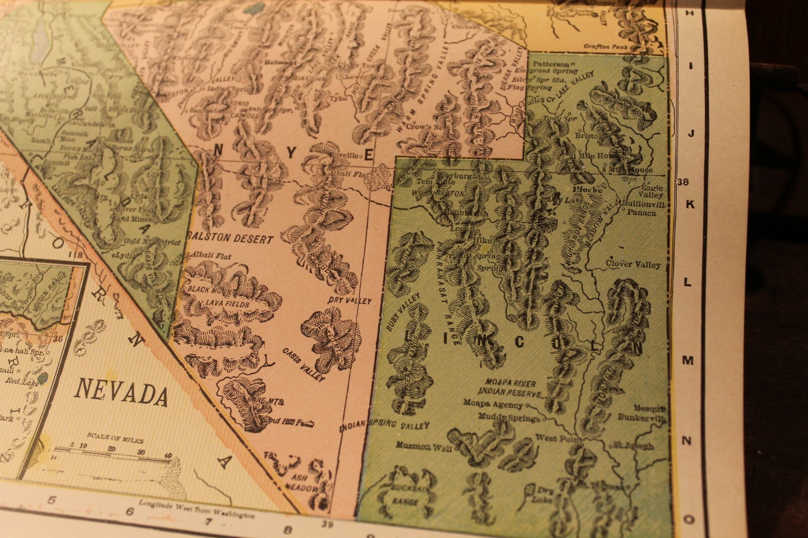 Antique 1895 Map NEVADA