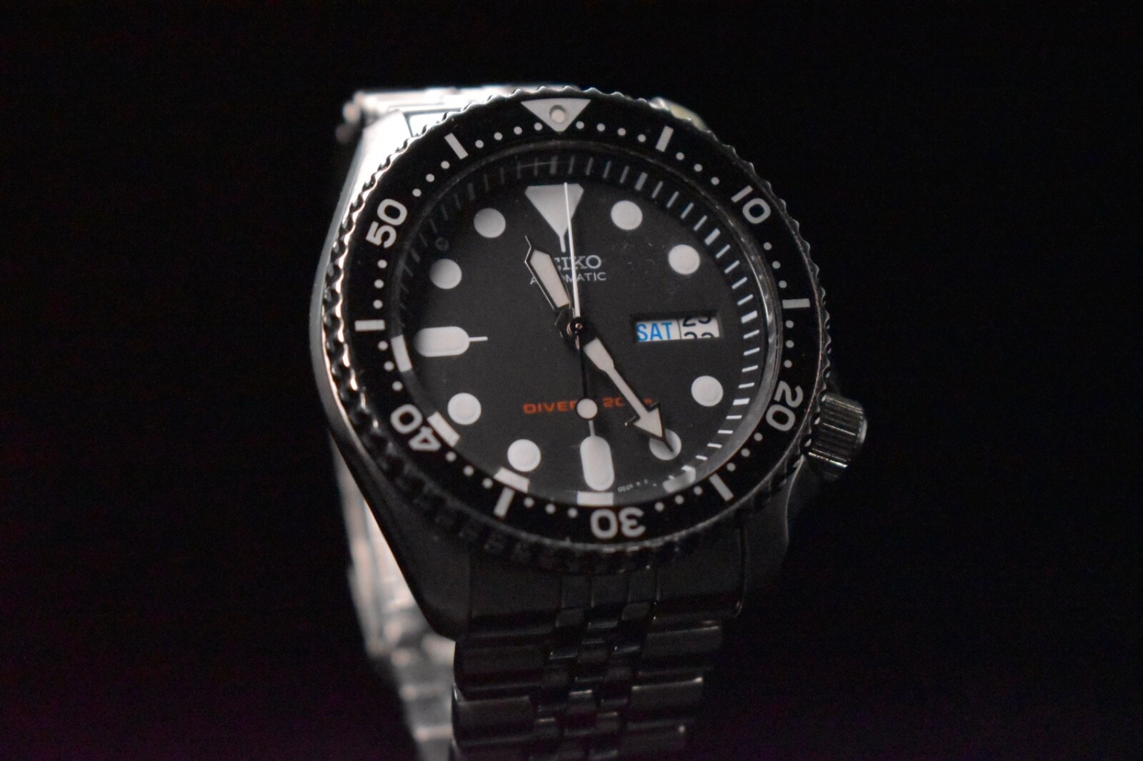 7S27−0020 J (made in Japan) SEIKO 7S26-0020 Automatic Divers 200m Black Men's Watch
