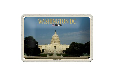 Blechschild 18 x 12 cm Reise Schild: Washington DC USA United States Capitol