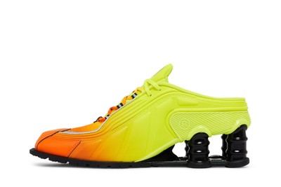 Pre-owned Nike Martine Rose X Wmns Shox Mule Mr4 'safety Orange' Dq2401-800 In Safety Orange/black/metallic Silver