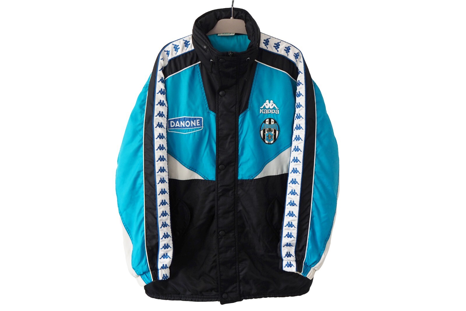 Kappa ジャケット 黒/青/白 Juventus Danone サイズO Vintage 90s Kappa Juventus Football Club Jacket Large