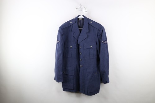 Vintage 60s Vietnam War Mens 44S USAF Wool Blue 1084 Officer
