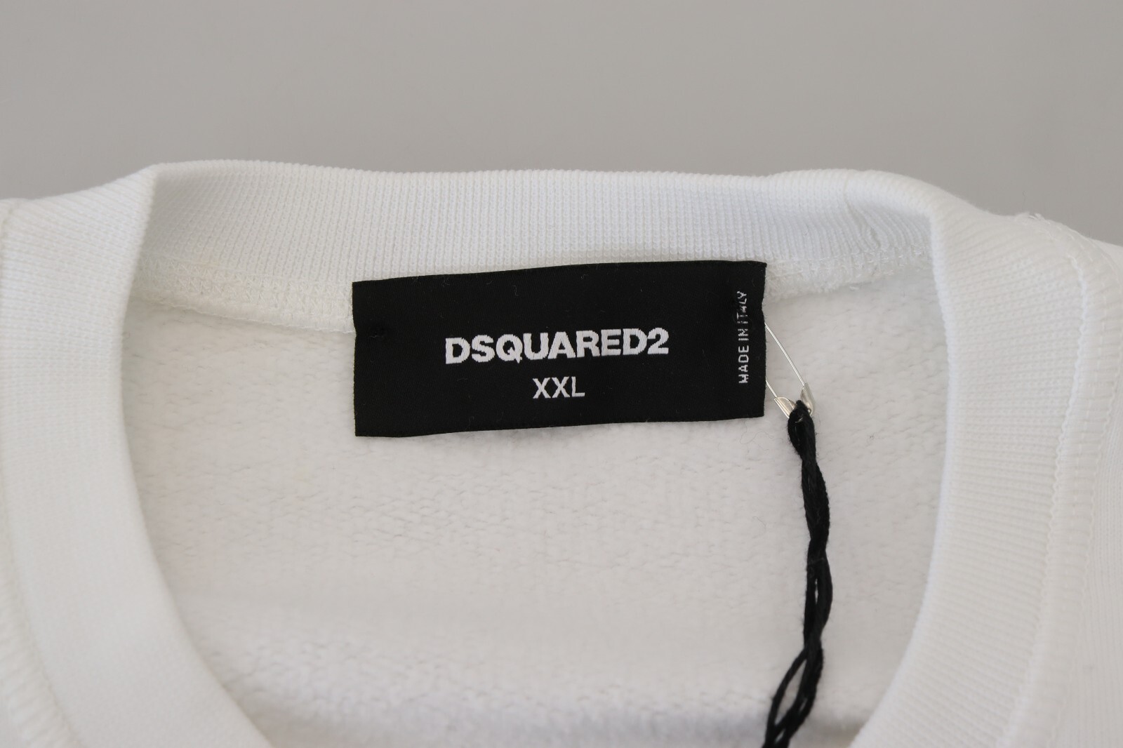 Pre-owned Dsquared2 Sweater White Embroidered Crewneck Sweatshirt It46/us36/s Rrp 660usd