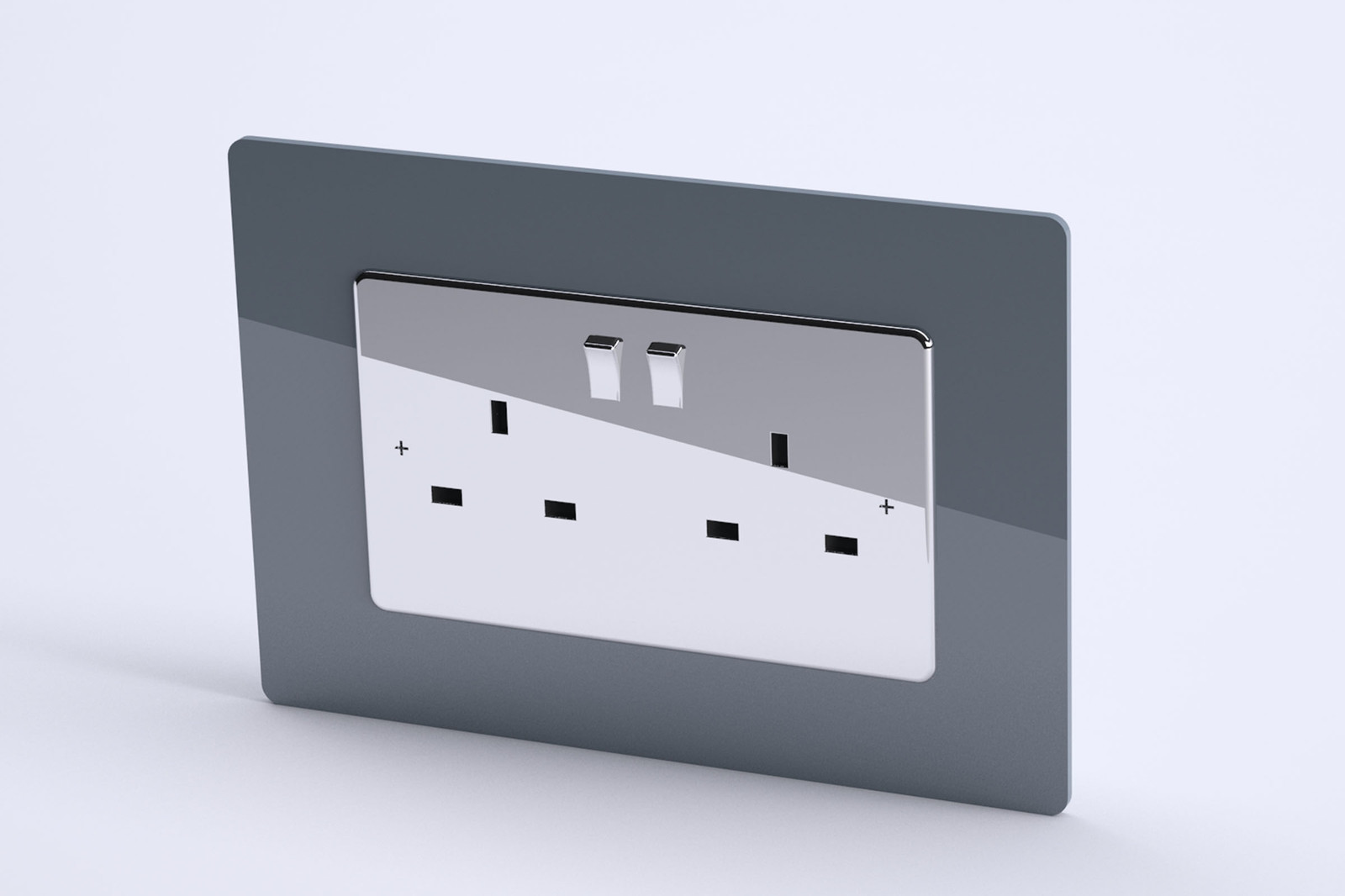 Acrylic Light Switch Surround Double Anthracite Socket Surround Plug Surround