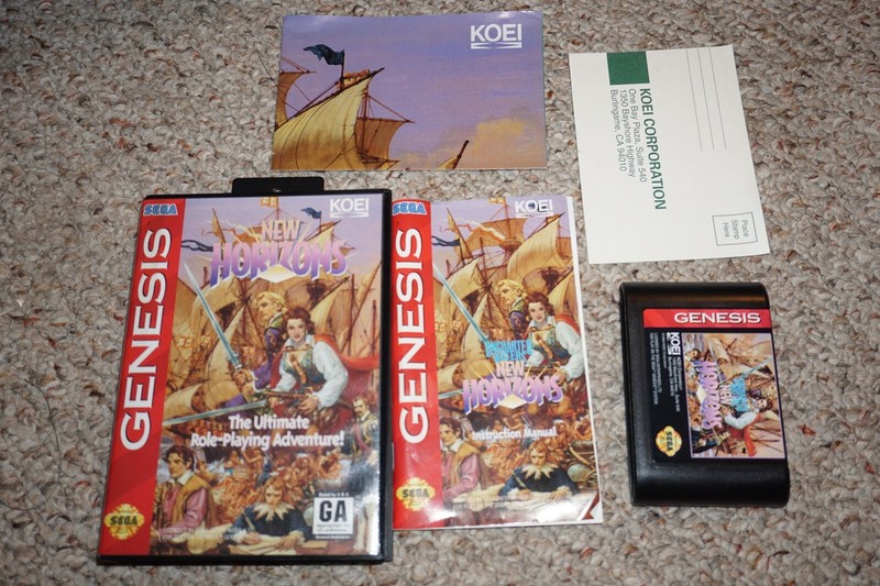 new horizons sega genesis complete w reg card poster