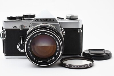 Olympus OM-2 35mm SLR Film Camera Silver w/ 50mm f/1.4 Lens Kit [Very Good]