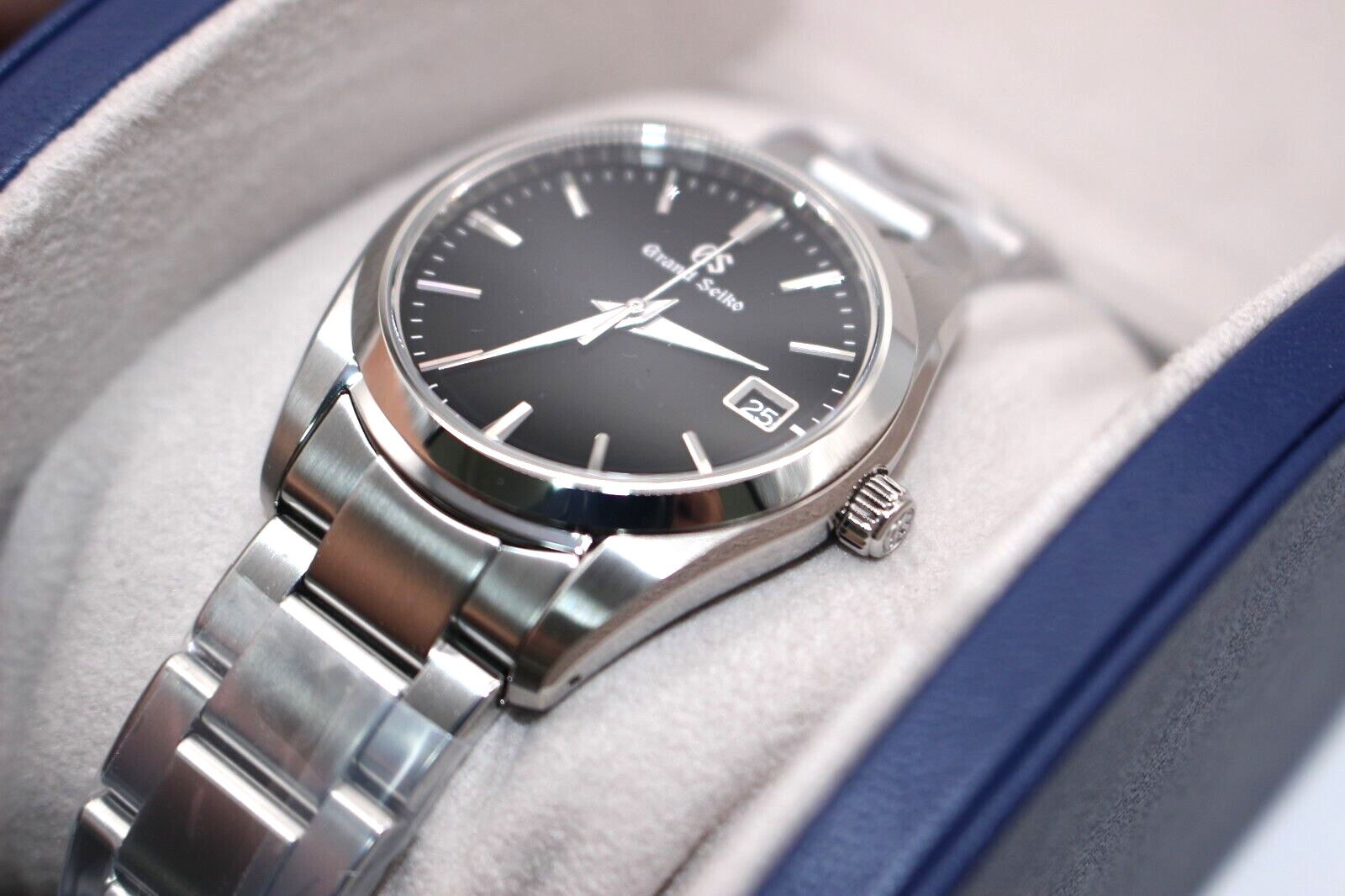 Pre-owned Grand Seiko Seiko Grand Heritage Collection Sbgx261 Black Quartz Stainless Steel Men's Watch