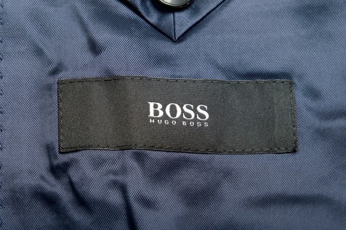 Pre-owned Hugo Boss Men's Reymond/wenten Extra Slim Fit Wool Two Button Suit Us 44r It 54r In Blue