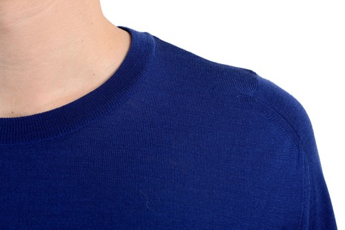 Pre-owned Versace Men's 100% Wool Blue Crewneck Sweater Size L Xl