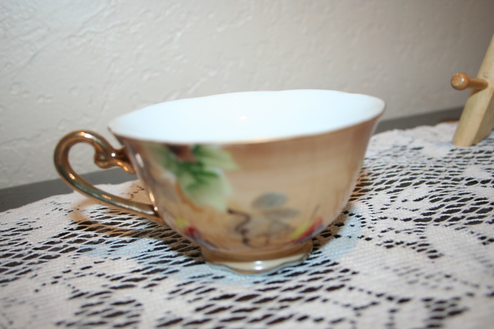 Pretty Vintage Lefton China Orchard Fruit Snack plate set with Cup