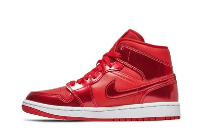 Pre-owned Jordan Air  Wmns Air  1 Mid Se 'university Red Pomegranate' Dh5894-600 In White