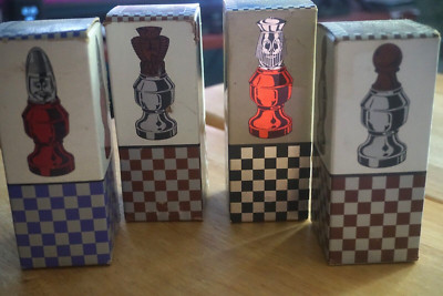 AVON LOT OF FOUR 'CHESS' PIECES/NEW IN BOX/NOS/FULL/READ