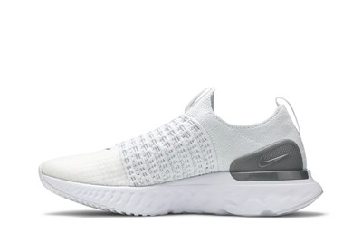 Pre-owned Nike Wmns React Phantom Run Flyknit 2 'true White Silver' Cj0280-100