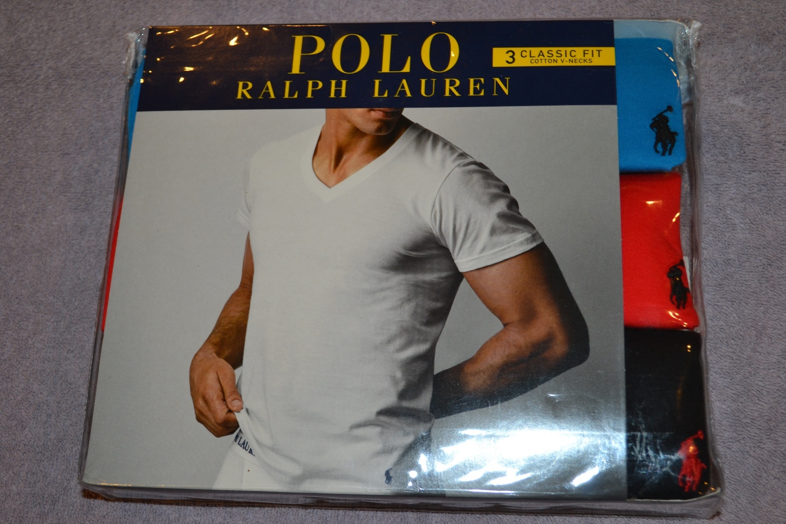 Polo Ralph Lauren Set of 3 Classic Fit Cotton V-Necks T