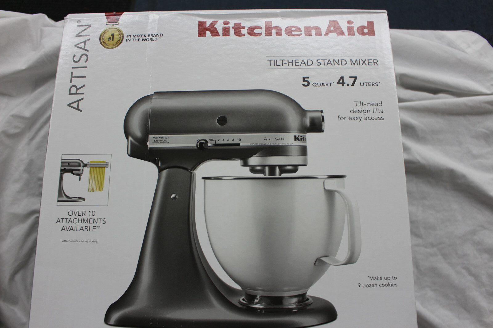 silver kitchenaid mixer
