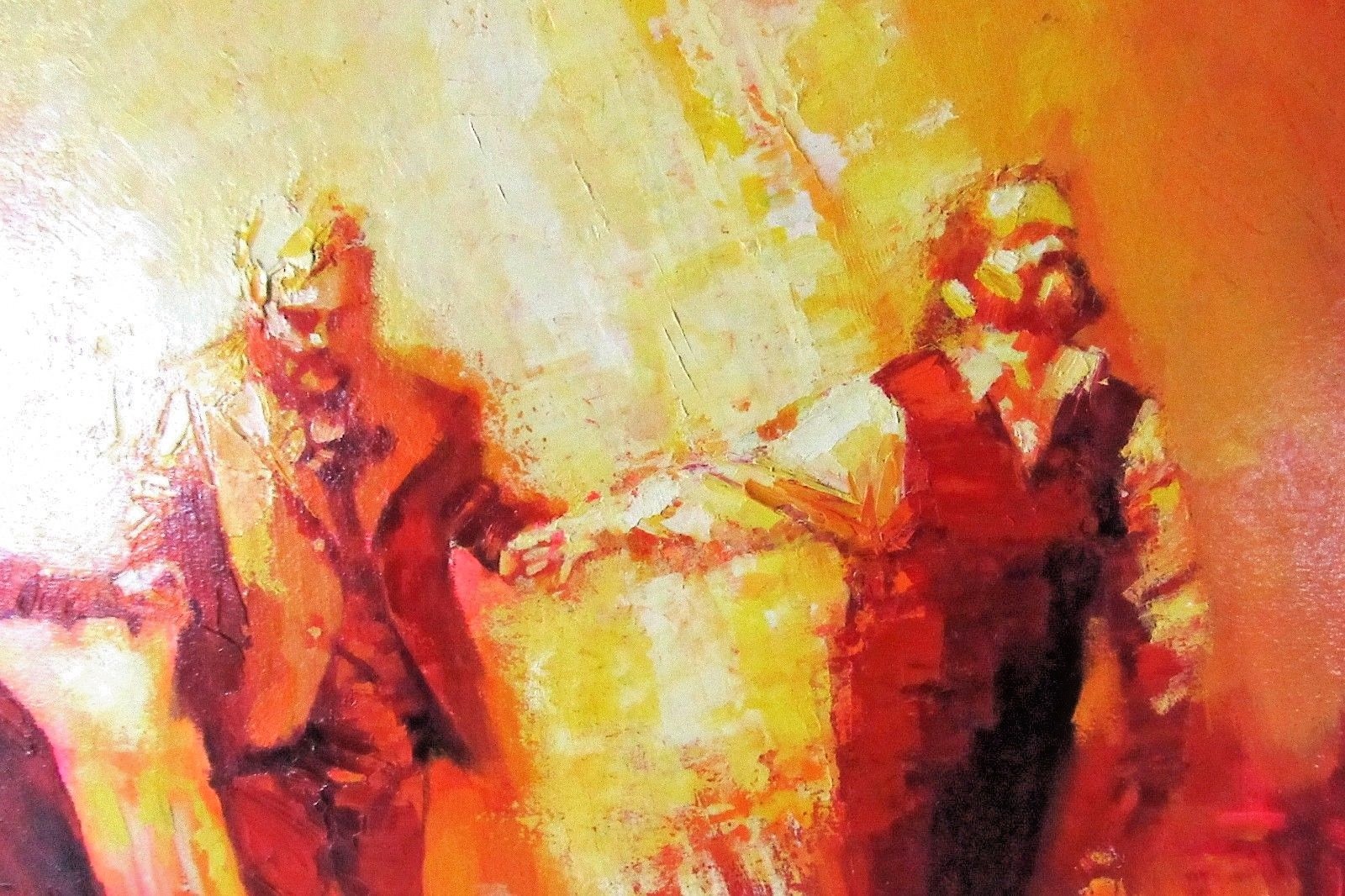 Signed Jack Riggio Curtain Call Oil On Canvas Theater Opera Painting Pavarotti