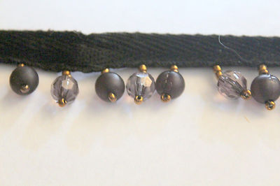 Handmade Very Beautiful 05quot Beaded Fringes Trim Light amp Dark Gray    L1