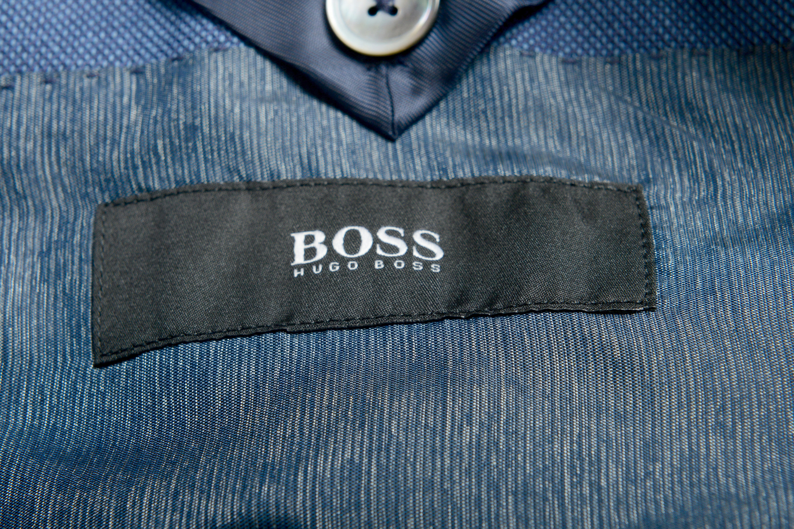Pre-owned Hugo Boss Men's "hutson5/gander2" Slim Fit 100% Wool Blue Two Button Suit