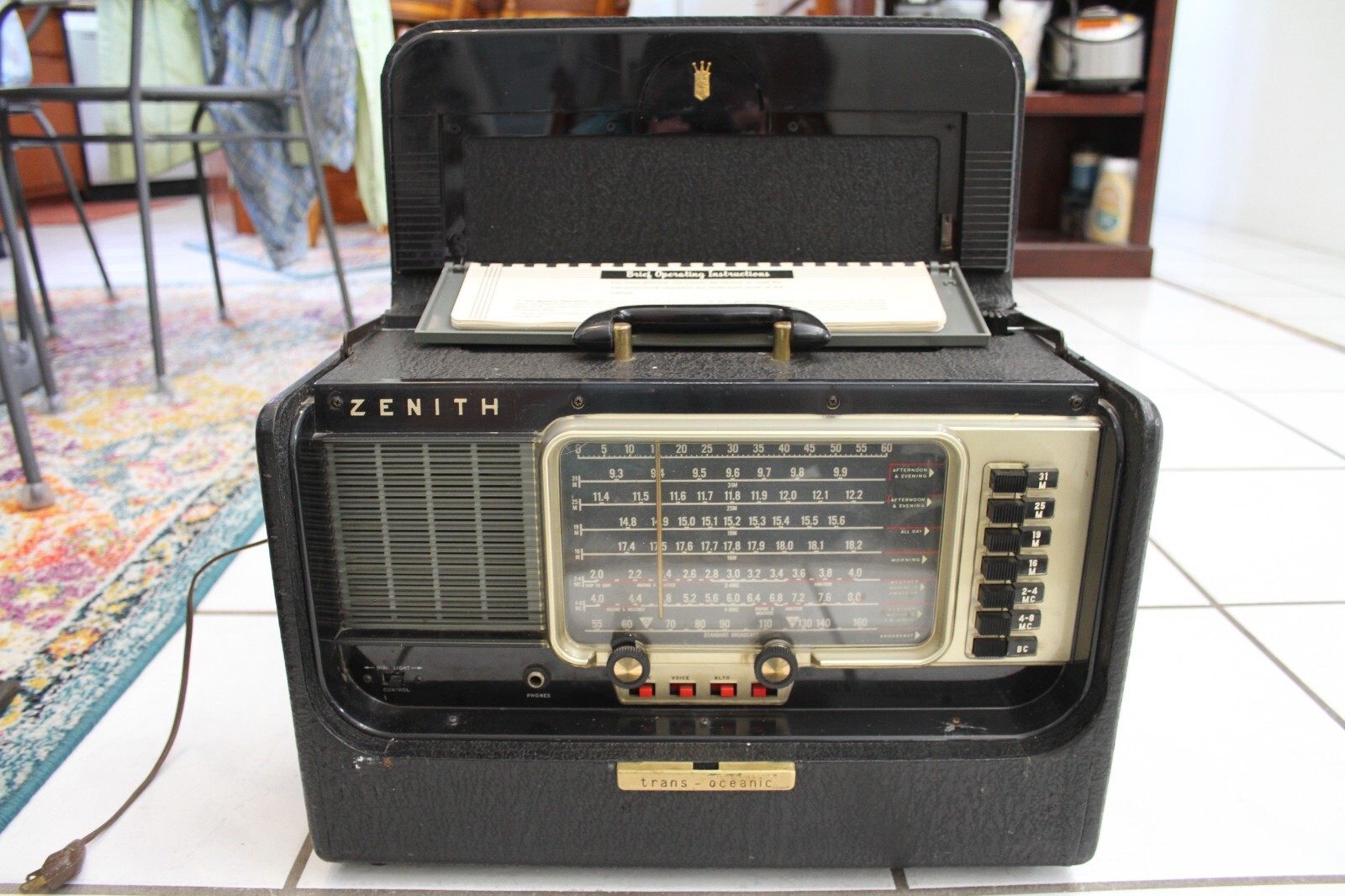 Vintage ZENITH R-600 WAVE MAGNET Trans Oceanic Tube Radio