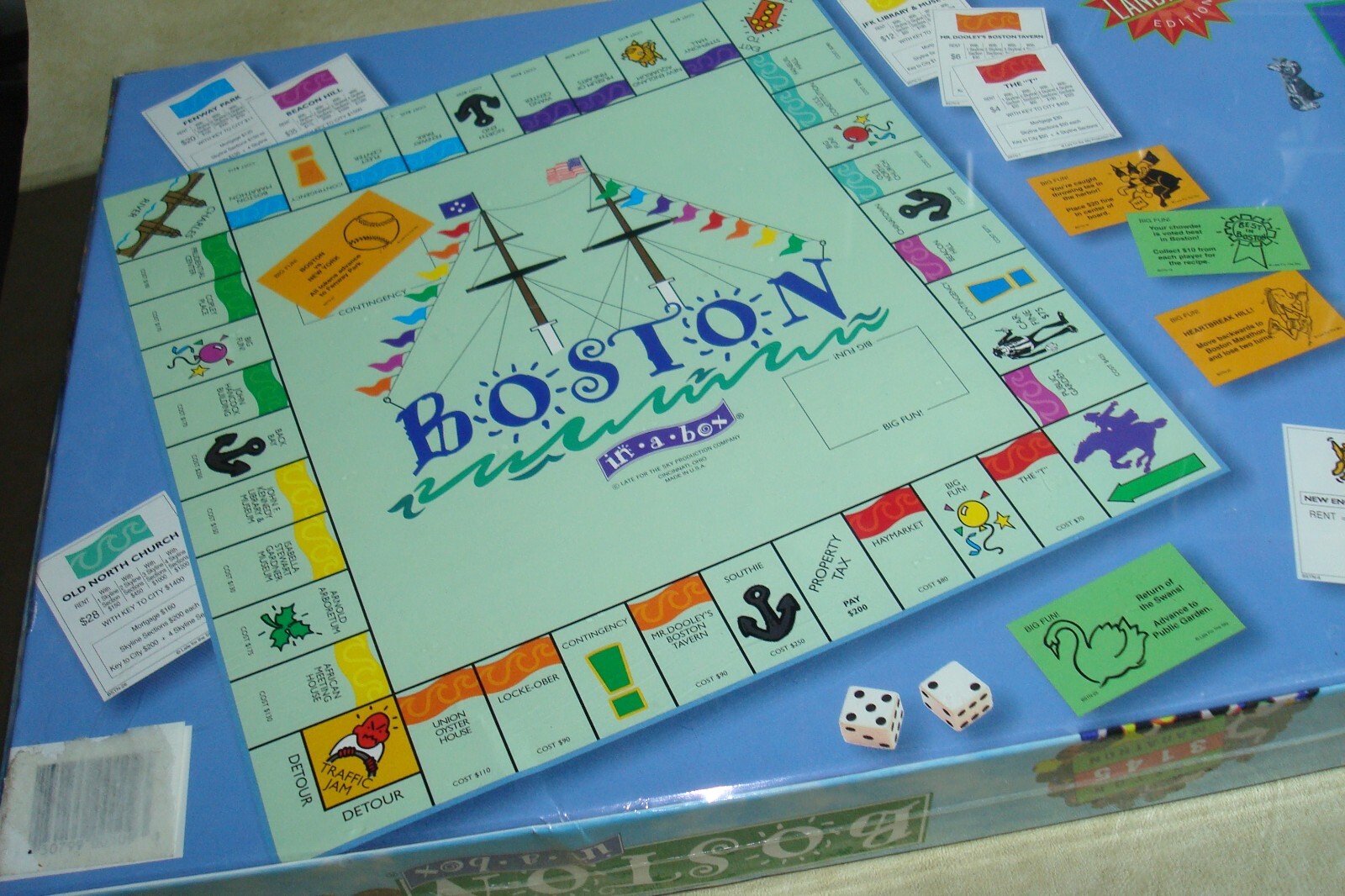 BOSTON IN-A-BOX~MONOPOLY BOARD GAME~LATE FOR THE SKY~ BRAND NEW SEALED