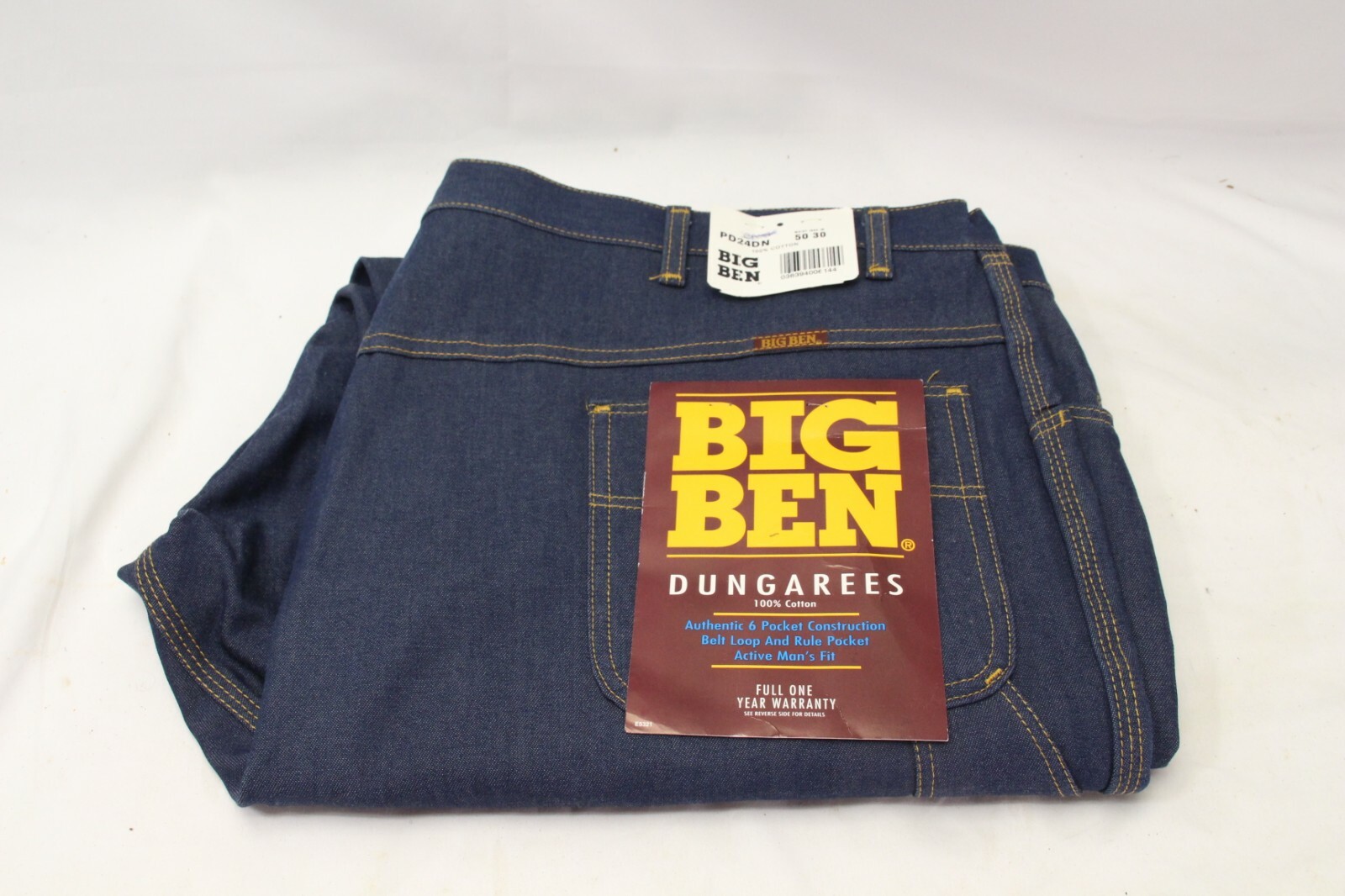 30s〜 \"BIG BEN\" Denim O.A BIG BEN - Vtg Made In USA Faded Blue Jean Workwear Denim