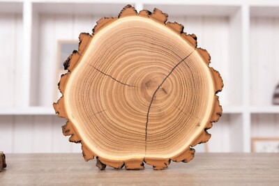 Acacia wood cross-cut slice that adds a touch of nature to your home.