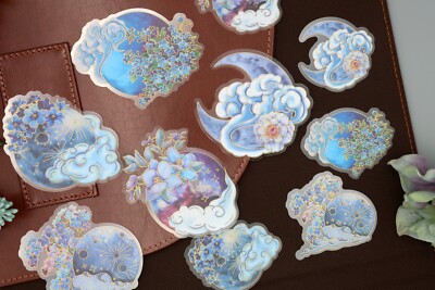Flower Planet PET Stickers Pack | moon planet flower earth galaxy themed PET