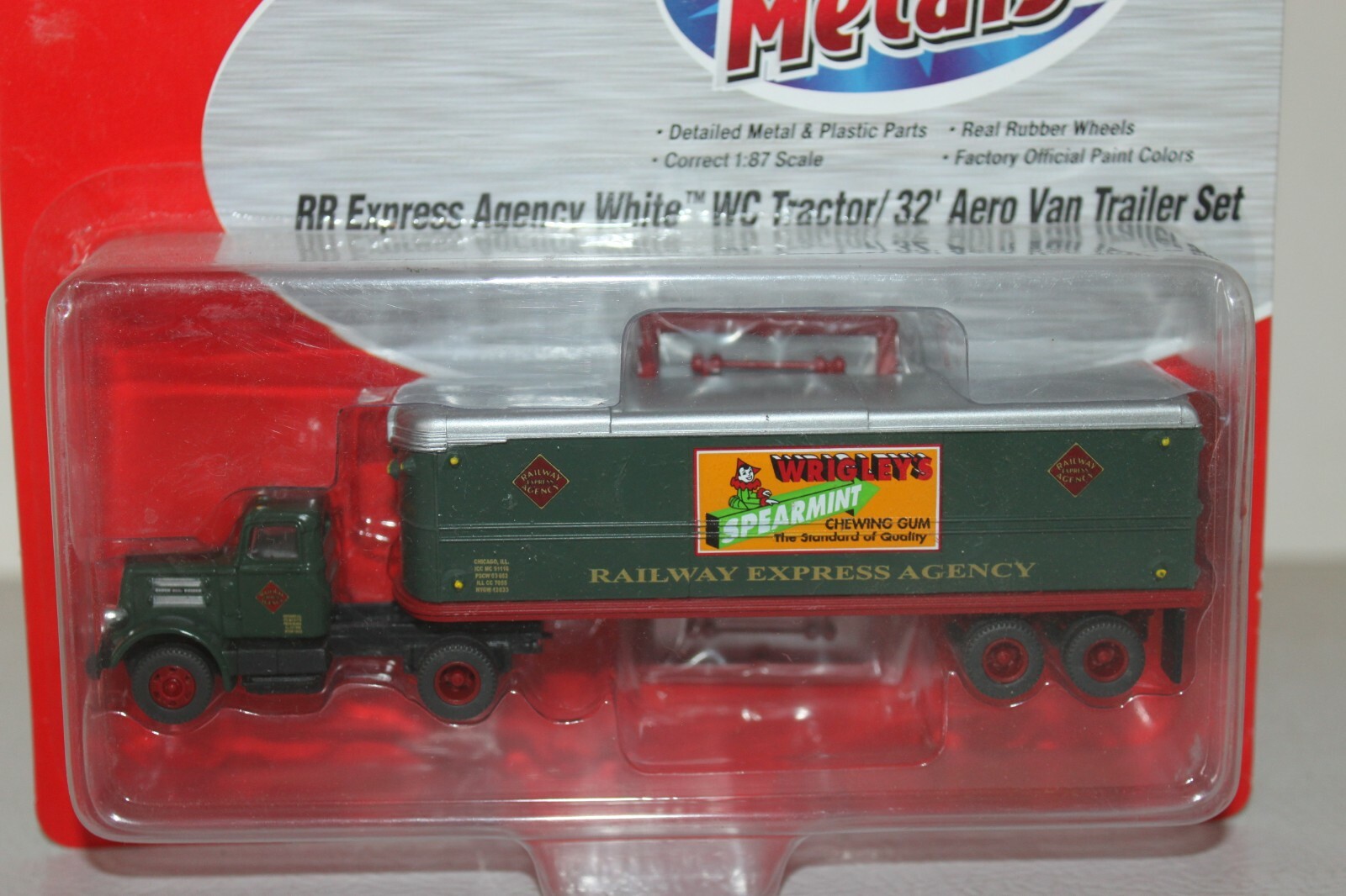 Mini Metals HO RR Express Agency White WC Tractor 32ft Aero VanTrailer Set NEW