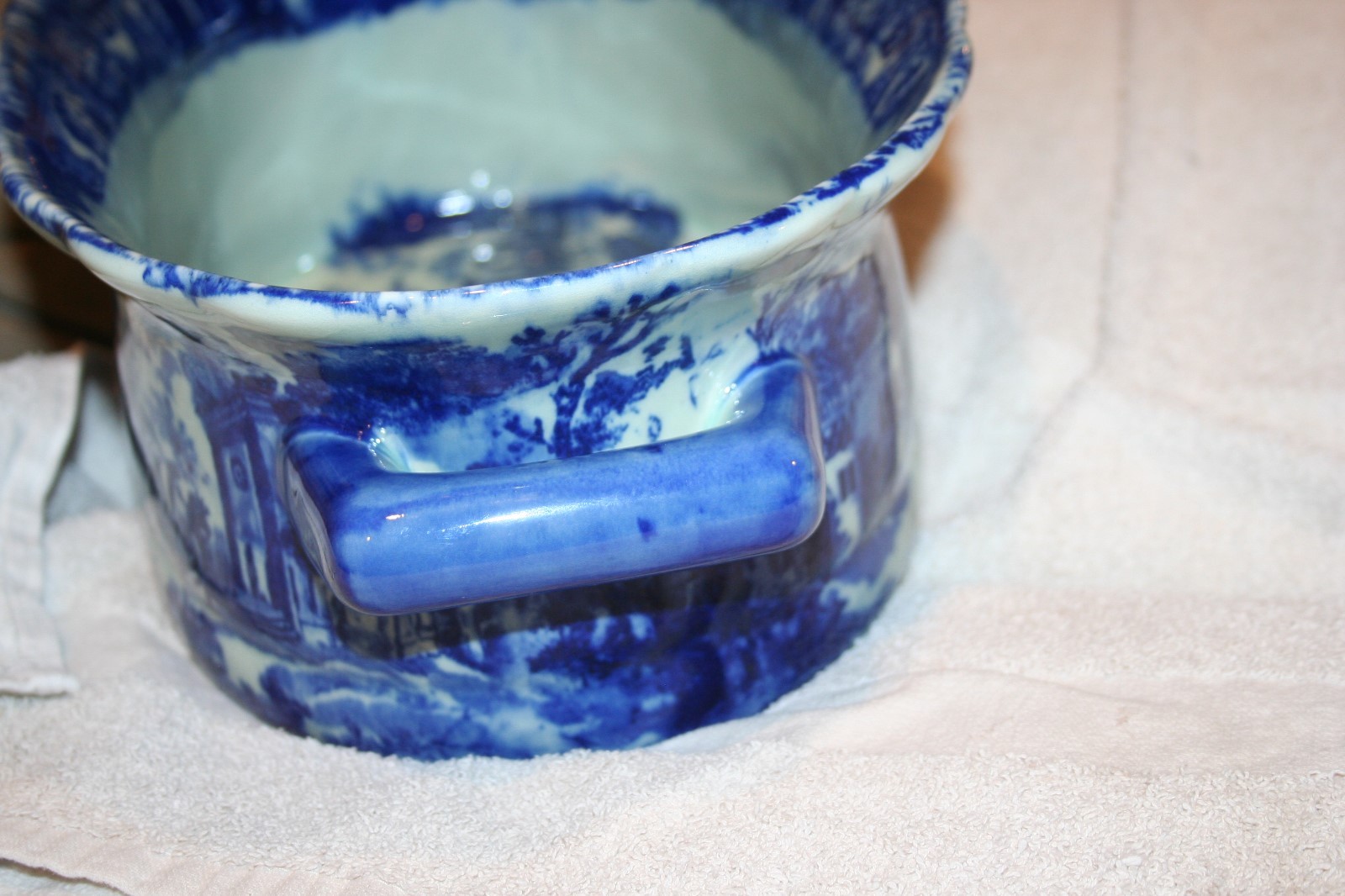 Antique Flow Blue Large Centerpiece Bowl Made in England