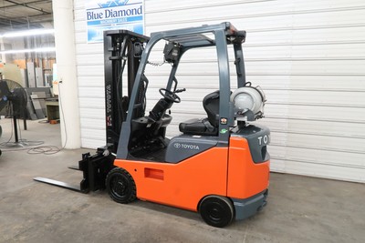 2015' Toyota 8FGCU15, 3,000# Cushion Tire Forklift, LPG Fuel, 3 Stage, SS, Scale