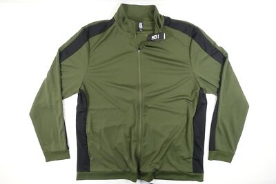 IDEOLOGY ID STRIPED BLACK GREEN 2XLT FITNESS ATHLETIC TRACK JACKET SWEATER MENS 
