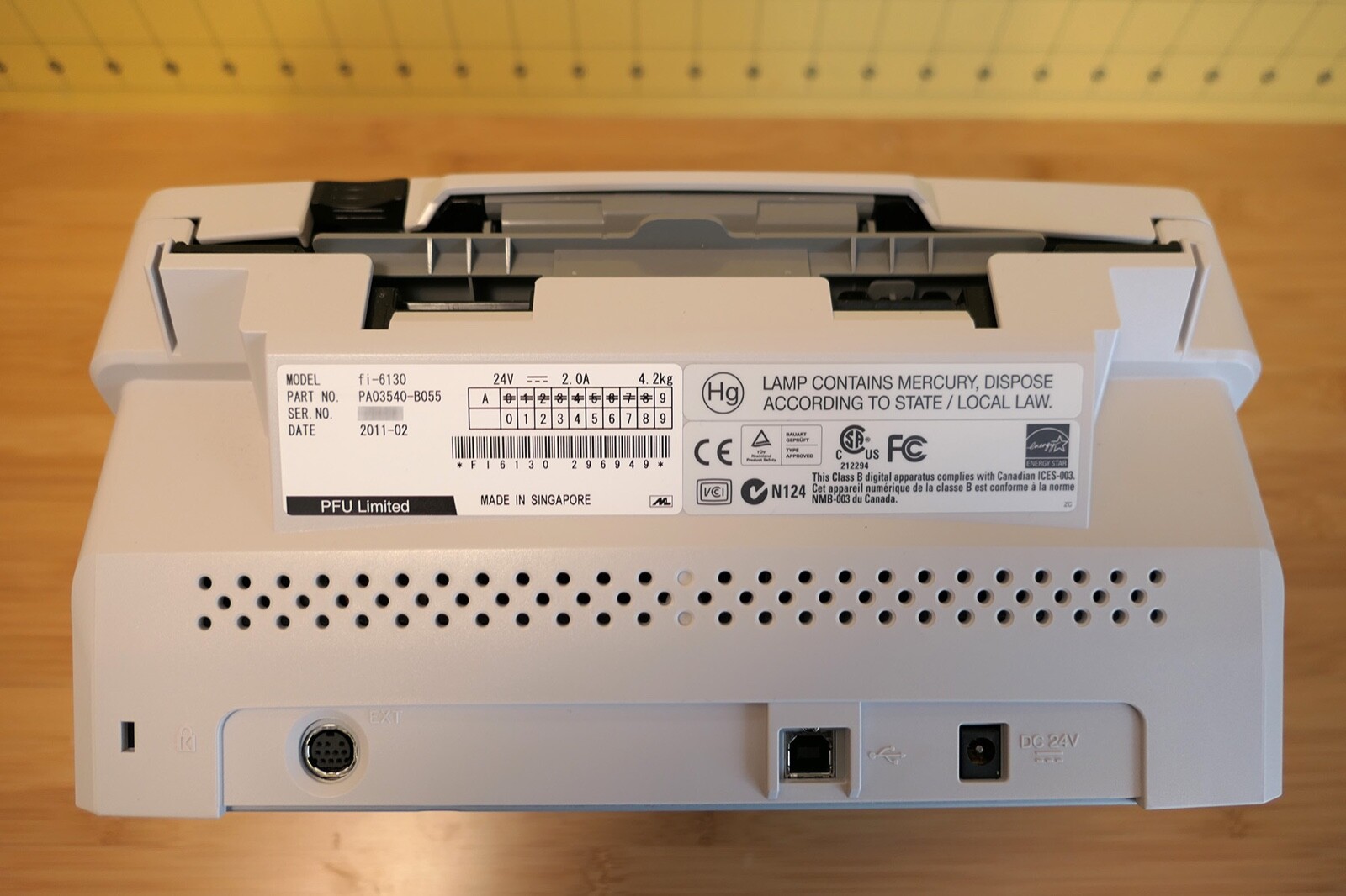 fi-6130 Fujitsu PA03540-B055 Duplex Document USB Scanner Color AC Adapter Tray